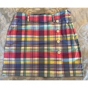 Polo Golf Ralph Lauren Plaid Skort Button Front‎ Women's Size 2